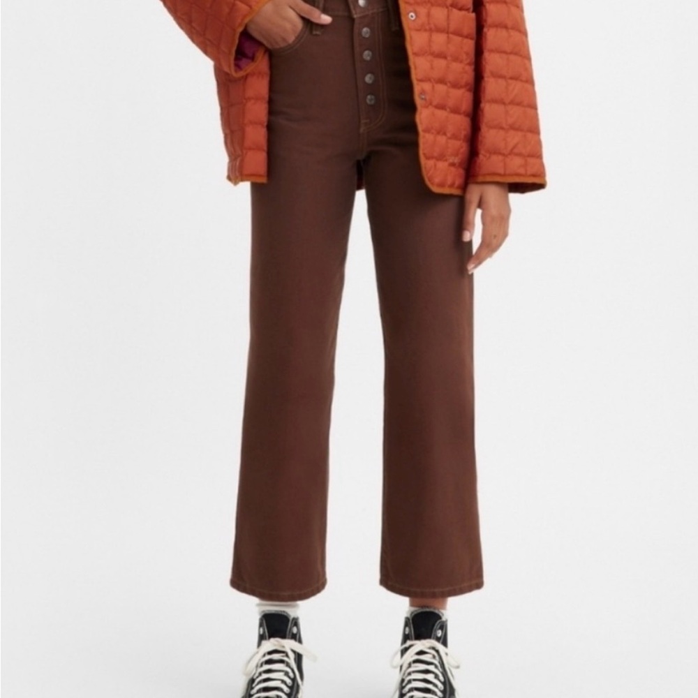 Levi's Ribcage‎ Ankle Straight -Leg Snap-Fly
Chocolate Brown Jeans NWT 29x27
